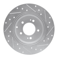 R1 Concepts R1 17-19 Kia Cadenza Rear Left Drilled & Slotted Silver Brake Rotor
