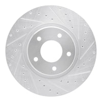 R1 Concepts R1 98-06 Jaguar XJR Front Right Drilled & Slotted Silver Brake Rotor