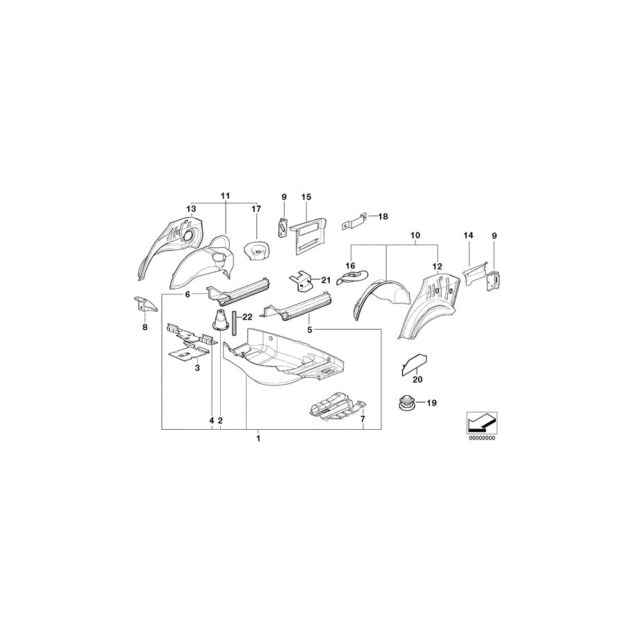 Genuine BMW 41128122351 E36 Trunk Floor (Inc. 325tds) 1 |