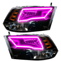 ORACLE Lighting Oracle 09-17 RAM 1500 Quad Pre-Assembled Headlights Blk Housing - w/ Simple Controller