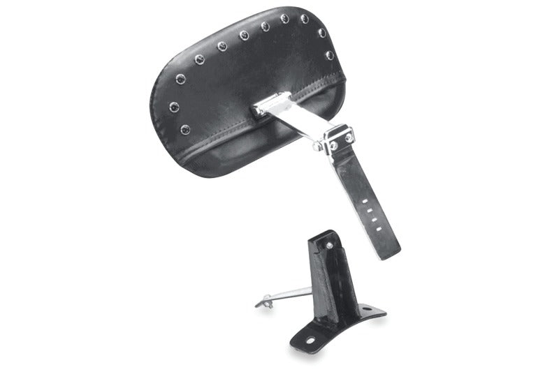 Mustang Motorcycle Mustang 08-21 Harley FL Touring Driver Backrest Kit w/Blk Pearl Studs- Black