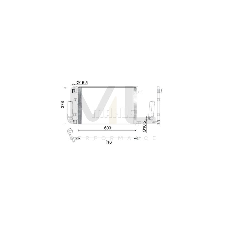 MAHLE ORIGINAL AC 923 000S Air conditioning condenser for NISSAN QASHQAI with dryer | Performance Parts DirectCar Parts