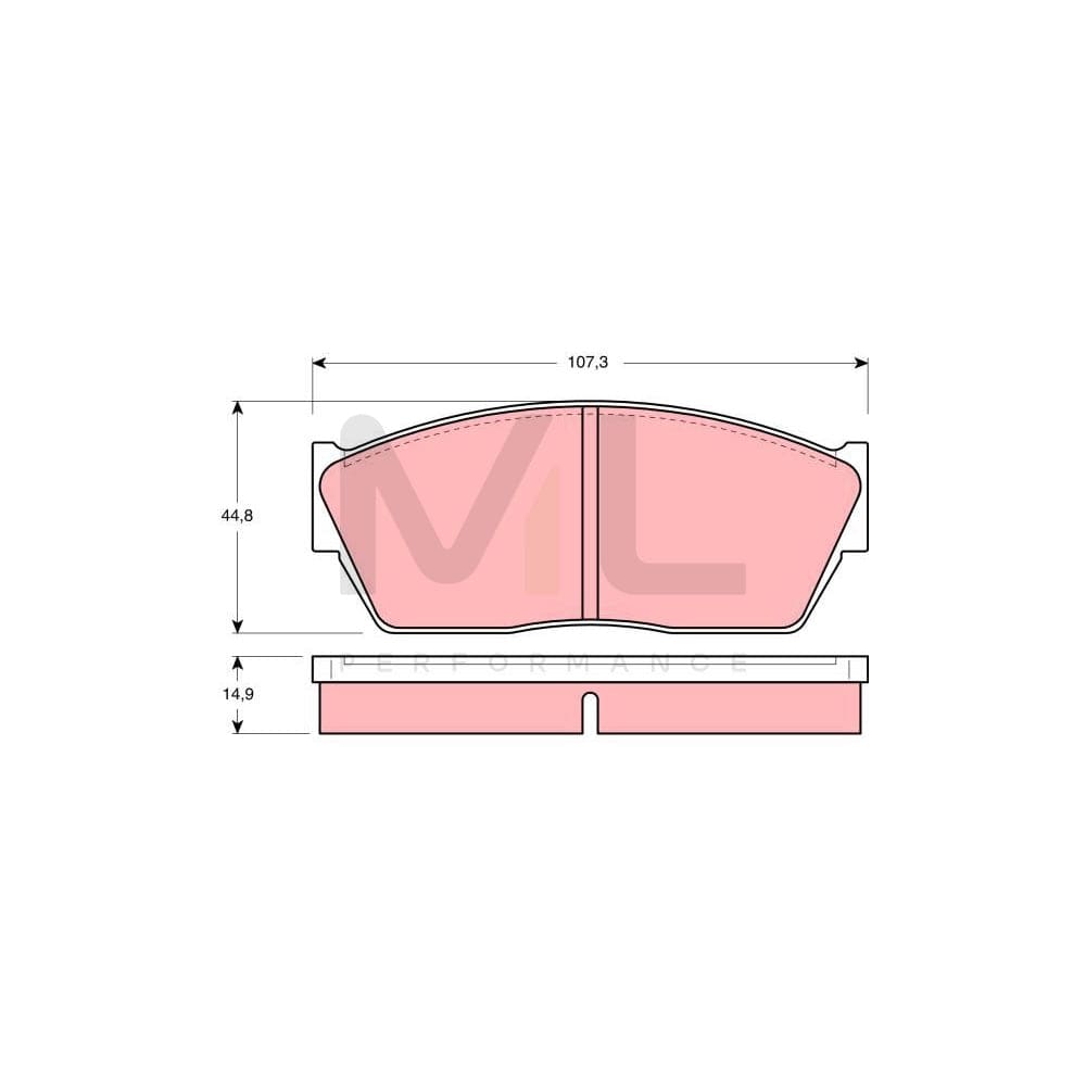 TRW Gdb284 Brake Pad Set Not Prepared For Wear Indicator | Performance Parts Direct Car Parts