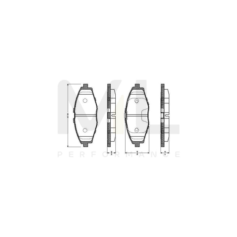 Bosch 0986Tb2342 Brake Pad Set Excl. Wear Warning Contact  | Performance Parts Direct Car Parts