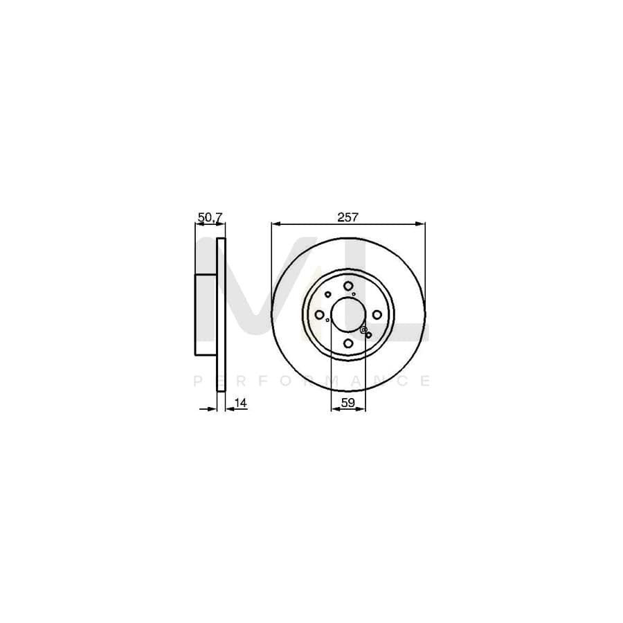 BOSCH 0 986 478 517 Brake Disc Solid, Oiled | Performance Parts Direct Car Parts