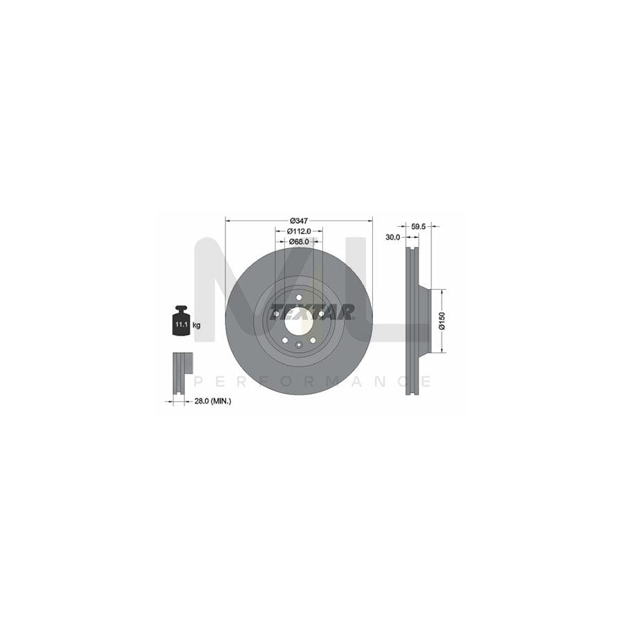 TEXTAR PRO+ 92132405 Brake Disc for AUDI A6 Externally Vented, Coated, High-carbon, without wheel hub, without wheel studs | Performance Parts Direct Car Parts