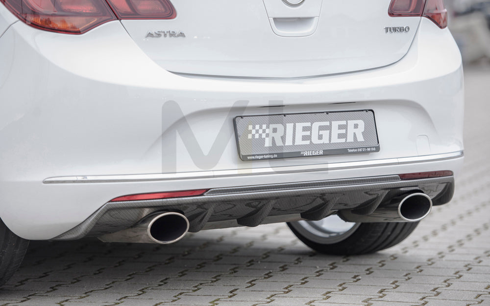 Rieger 00099272 Opel Astra J Rear Diffuser for Sport Tailpipe Left & Right - Carbon-Look