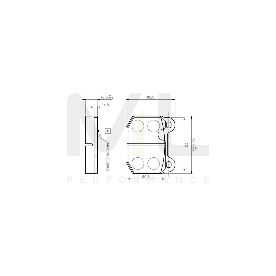 Bosch 0986Tb2052 Brake Pad Set Excl. Wear Warning Contact  | Performance Parts Direct Car Parts