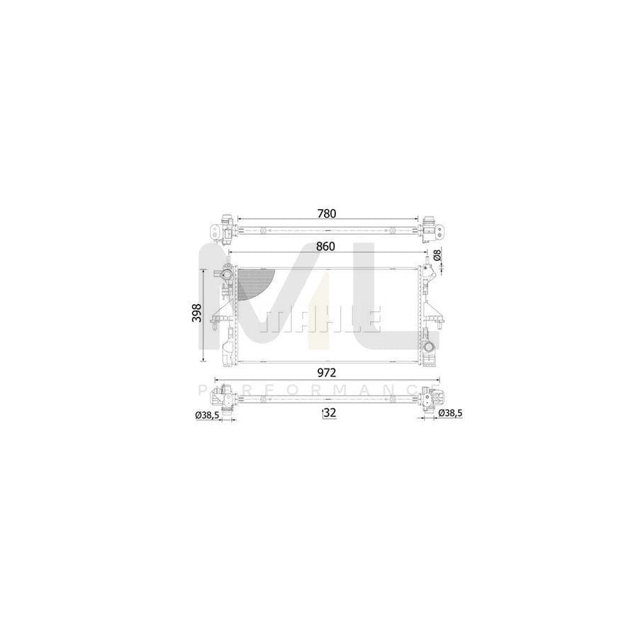 MAHLE ORIGINAL CR 2541 000S Engine radiator Brazed cooling fins, Aluminium | Performance Parts DirectCar Parts