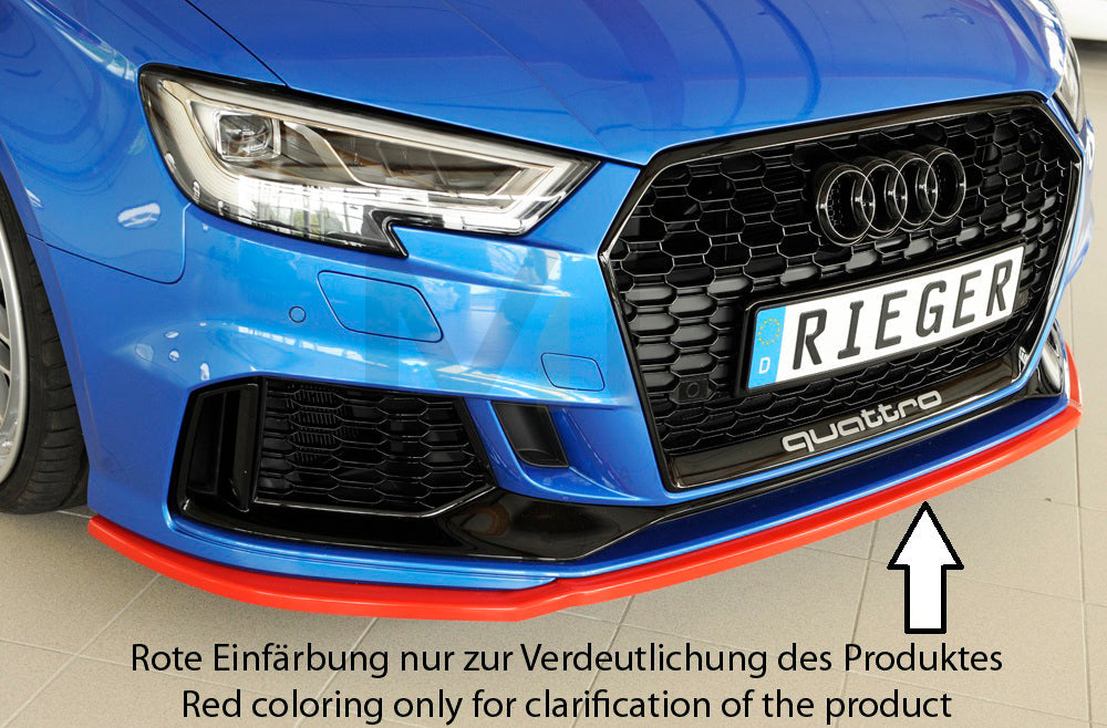 Rieger 00056810 Audi 8V RS3 Front Splitter -  Matte Black