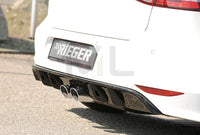 Rieger 00088093 VW Mk7 Golf Rear Diffuser for Twin Tailpipe Centre - Glossy Black