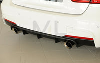 Rieger 00053467 BMW 3 Series F30 F31 Rear Diffuser for Original Tailpipe Left & RIght -  Matte Black