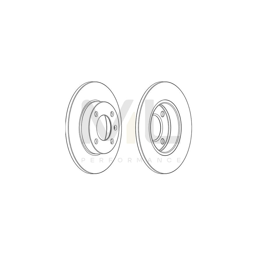 FERODO DDF042C-1 Brake Disc Solid, Coated, with bolts/screws | Performance Parts Direct Car Parts