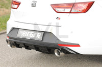 Rieger 00088104 SEAT 5F Leon FR Rear Diffuser for Sport Tailpipe Left & Right - Glossy Black