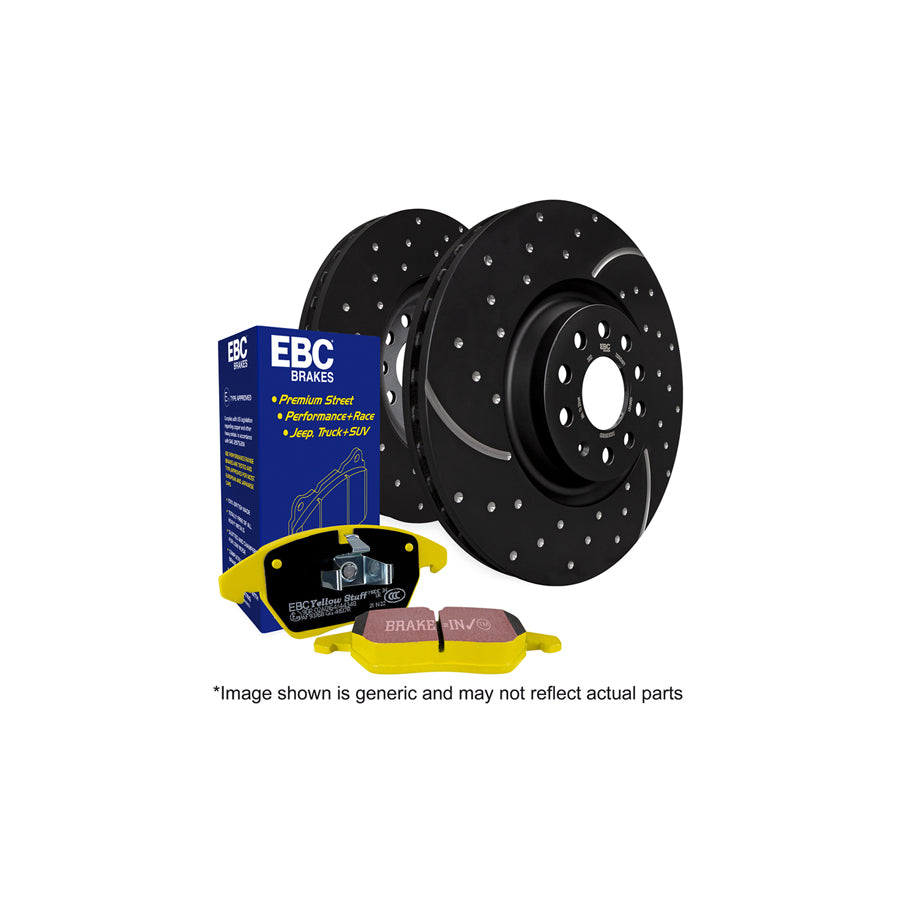 EBC PD13KR380 Subaru Impreza Yellowstuff Rear Brake Pad & GD Disc Kit