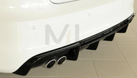 Rieger 00088141 Audi 8V A3 Rear Diffuser for Twin Tailpipe Left - Glossy Black