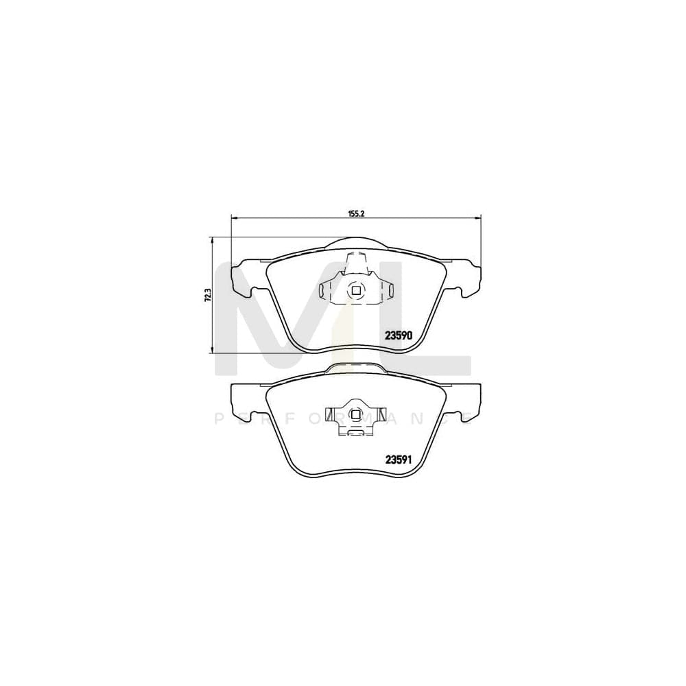 Brembo P 86 022 Brake Pad Set Excl. Wear Warning Contact