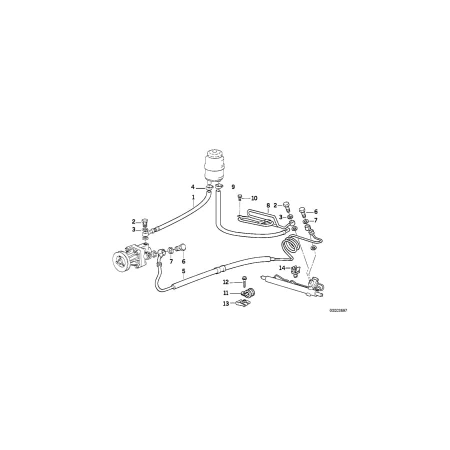 Genuine BMW 32411141511 E36 Return Pipe Without Cooling Coil (Inc. 318is)