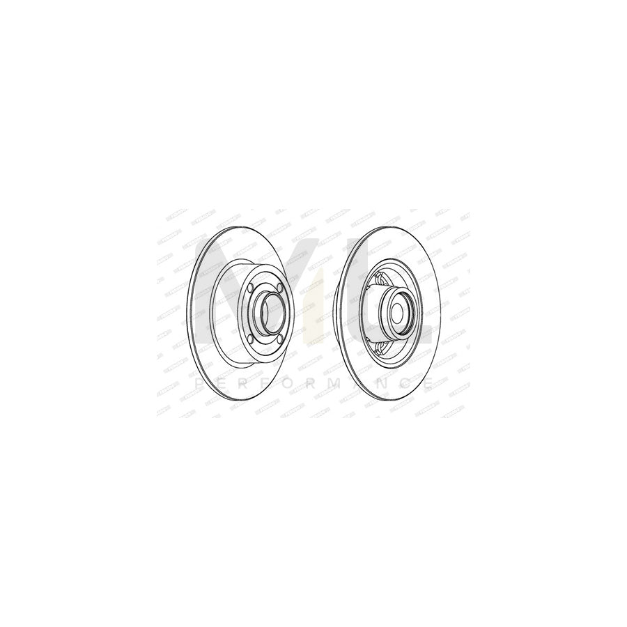 FERODO PREMIER DDF1571 Brake Disc Solid, with ABS sensor ring, with wheel bearing | Performance Parts Direct Car Parts