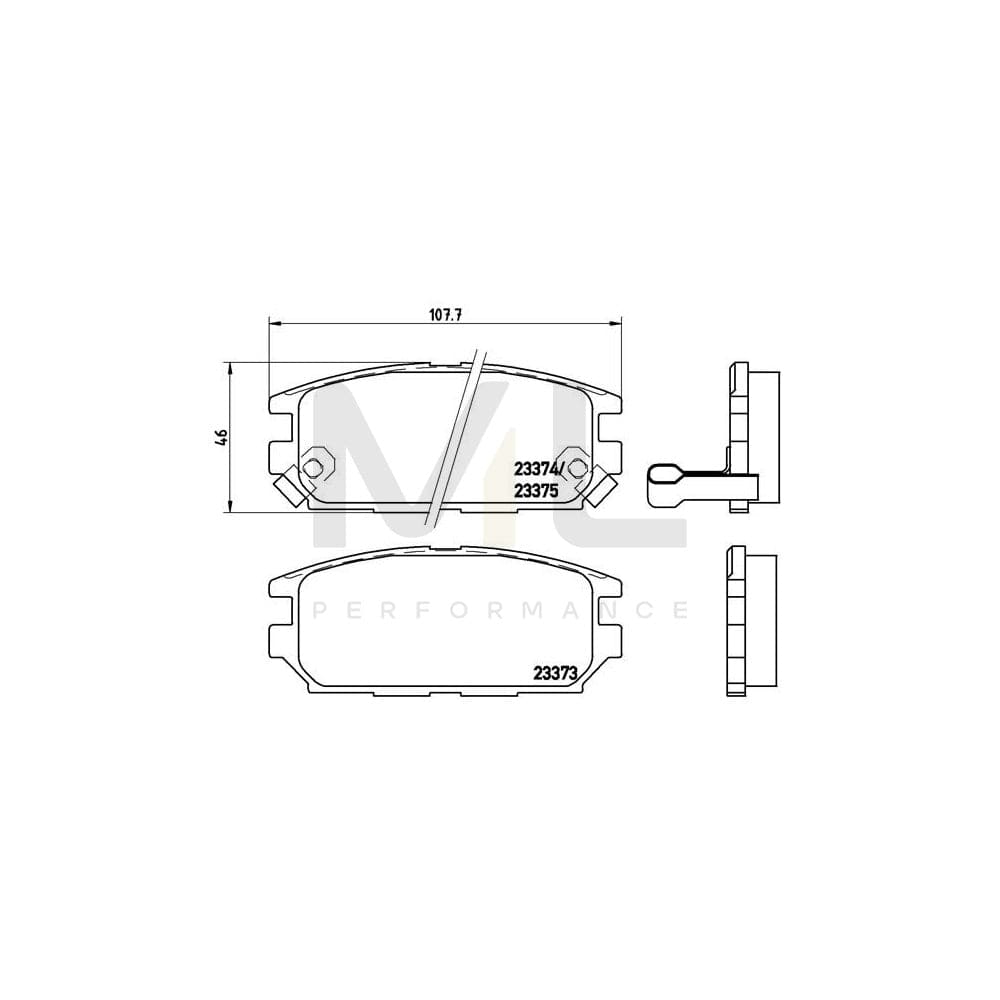 Brembo P 54 025 Brake Pad Set With Acoustic Wear Warning