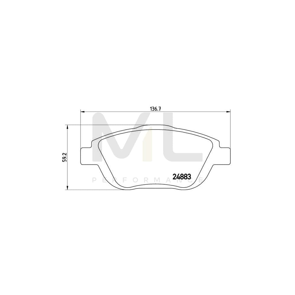 Brembo P 61 103X Brake Pad Set Excl. Wear Warning Contact, With Brake Caliper Screws