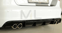 Rieger 00088172 Audi 8V S3 Rear Diffuser for Original Twin Tailpipe Left & Right - Glossy Black
