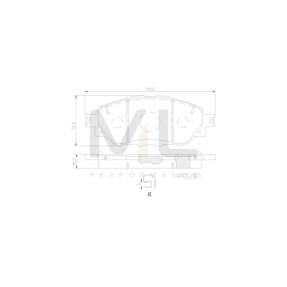 Brembo P 83 167 Brake Pad Set Excl. Wear Warning Contact