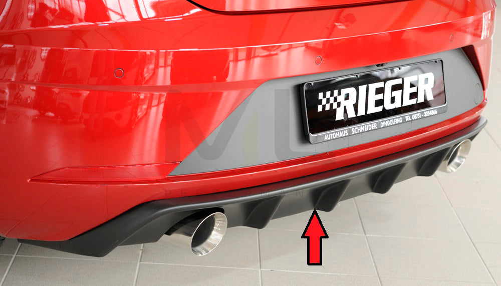 Rieger 00027034 SEAT 5F Leon FR Rear Diffuser for Sport Tailpipe Left & Right -  Matte Black