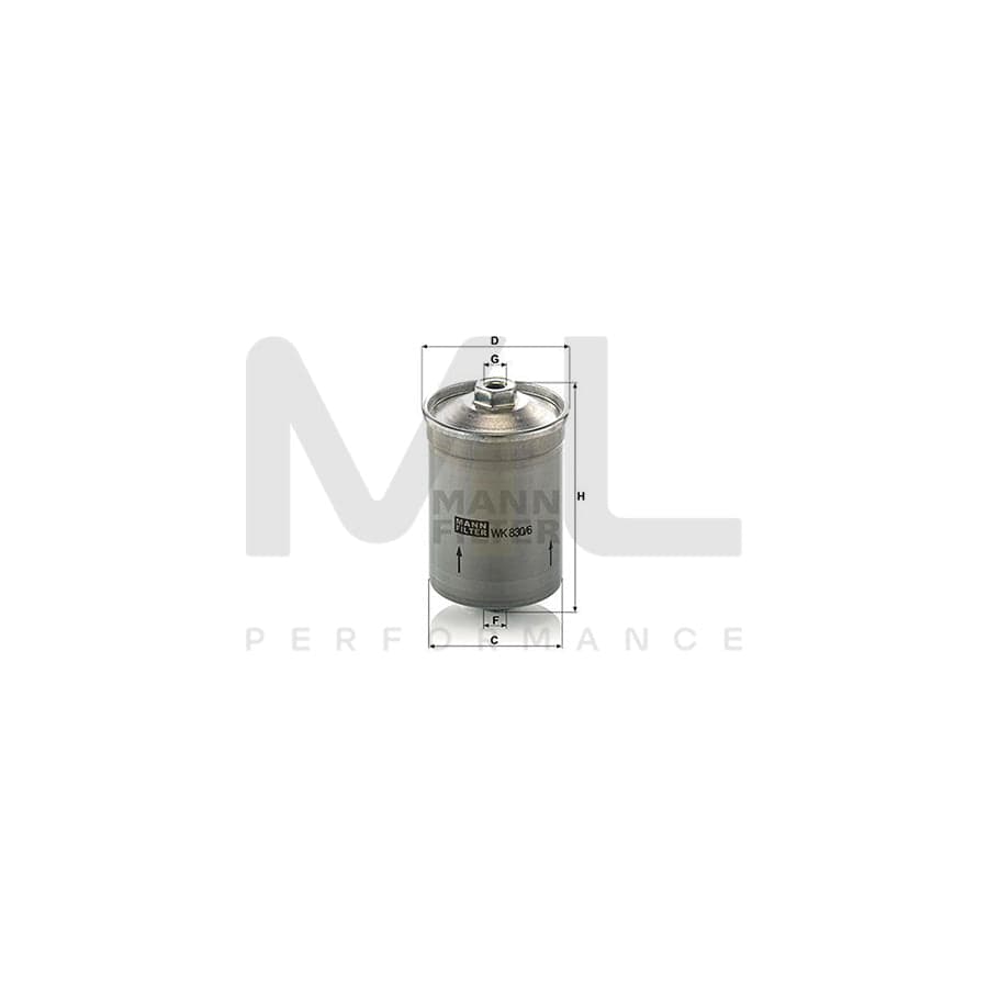 MANN-FILTER WK 830/6 Fuel filter In-Line Filter