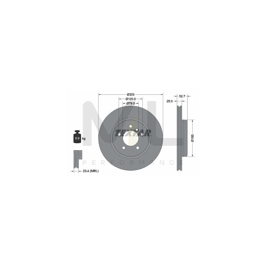 TEXTAR 92106900 Brake Disc Internally Vented, without wheel hub, without wheel studs | Performance Parts Direct Car Parts