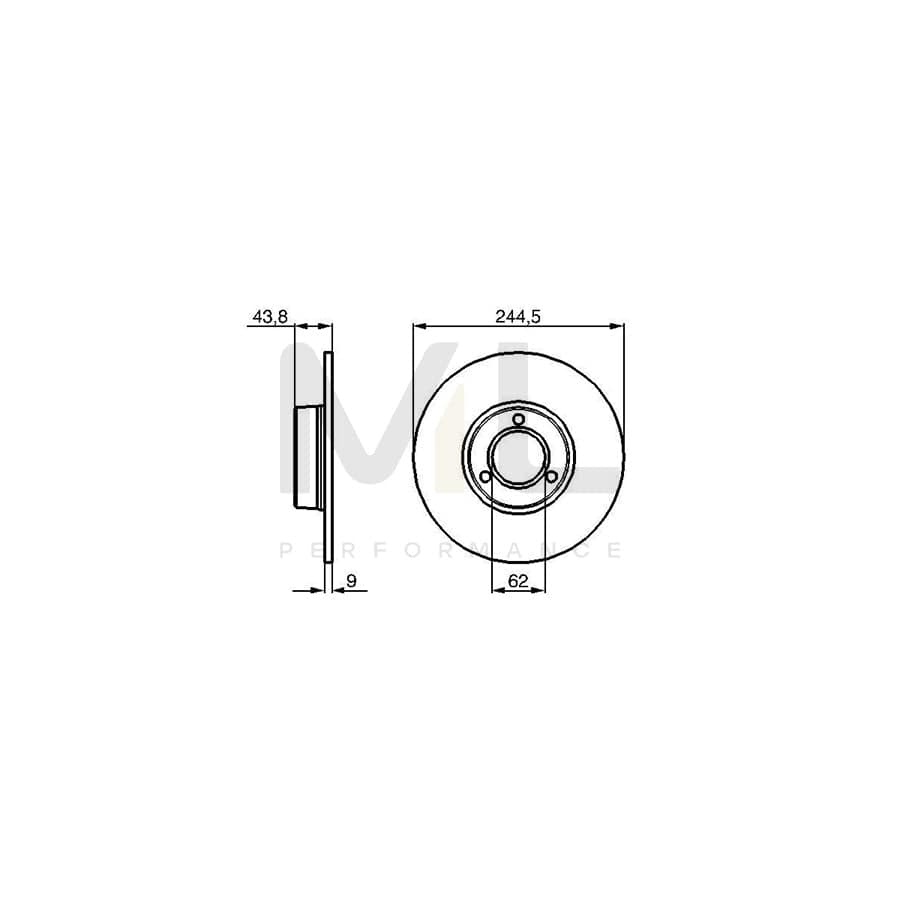 BOSCH 0 986 478 052 Brake Disc Solid, Oiled | Performance Parts Direct Car Parts