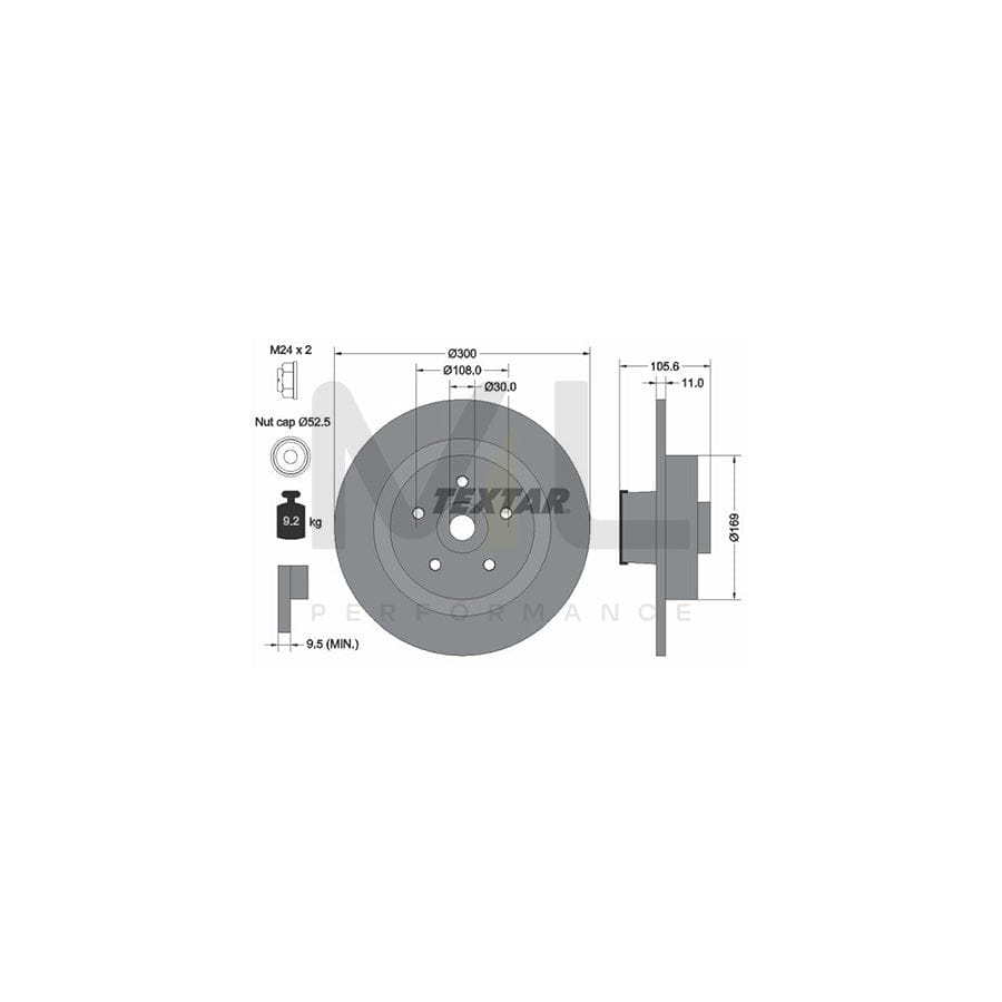 TEXTAR 92252900 Brake Disc Solid, with integrated magnetic sensor ring, with wheel bearing | Performance Parts Direct Car Parts