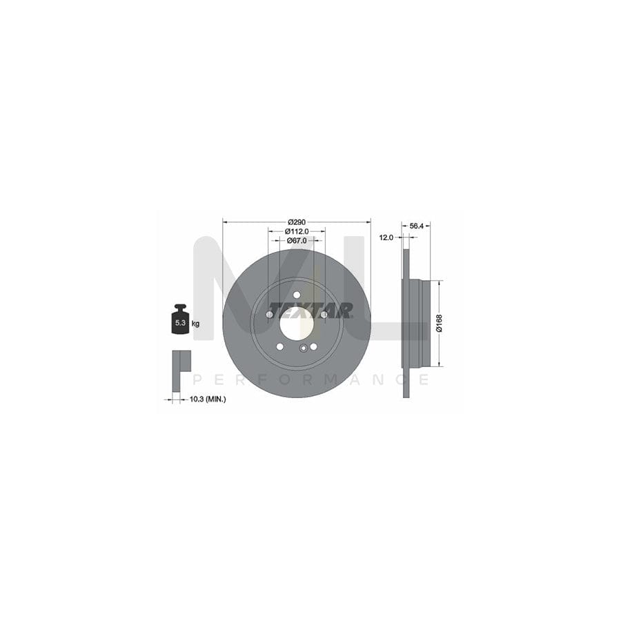 TEXTAR 92091100 Brake Disc suitable for MERCEDES-BENZ E-Class Solid, without wheel hub, without wheel studs | Performance Parts Direct Car Parts