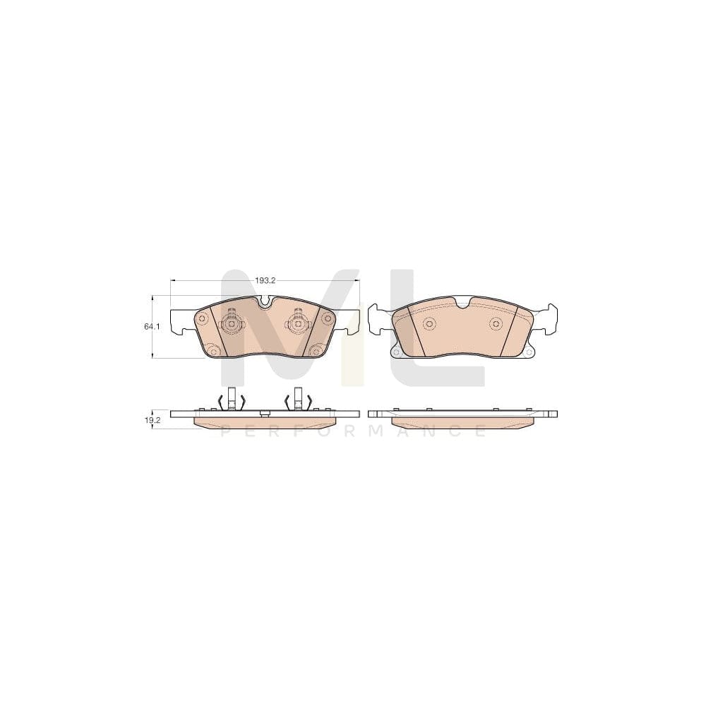 TRW Gdb1955 Brake Pad Set With Acoustic Wear Warning | Performance Parts Direct Car Parts
