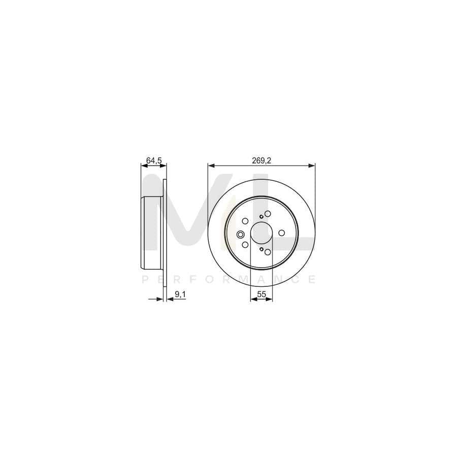 BOSCH 0 986 479 336 Brake Disc Solid, Oiled | Performance Parts Direct Car Parts