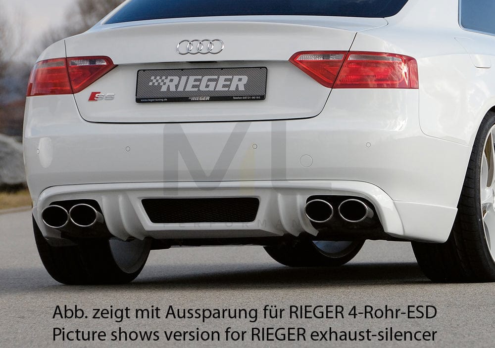 Rieger 00055424 Audi B8 B81 A5 Rear Diffuser for Original Twin Tailpipe Left -  Matte Black