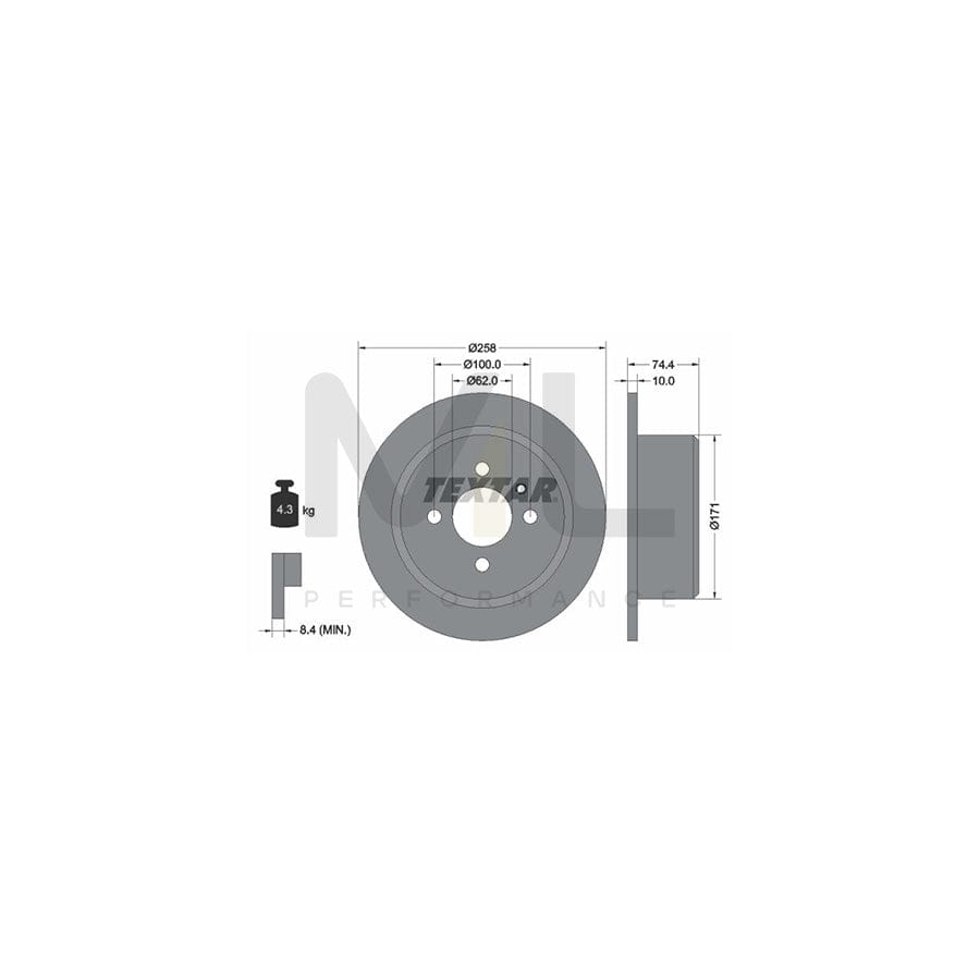 TEXTAR 92038400 Brake Disc for BMW 3 Saloon (E30) Solid, without wheel hub, without wheel studs | Performance Parts Direct Car Parts