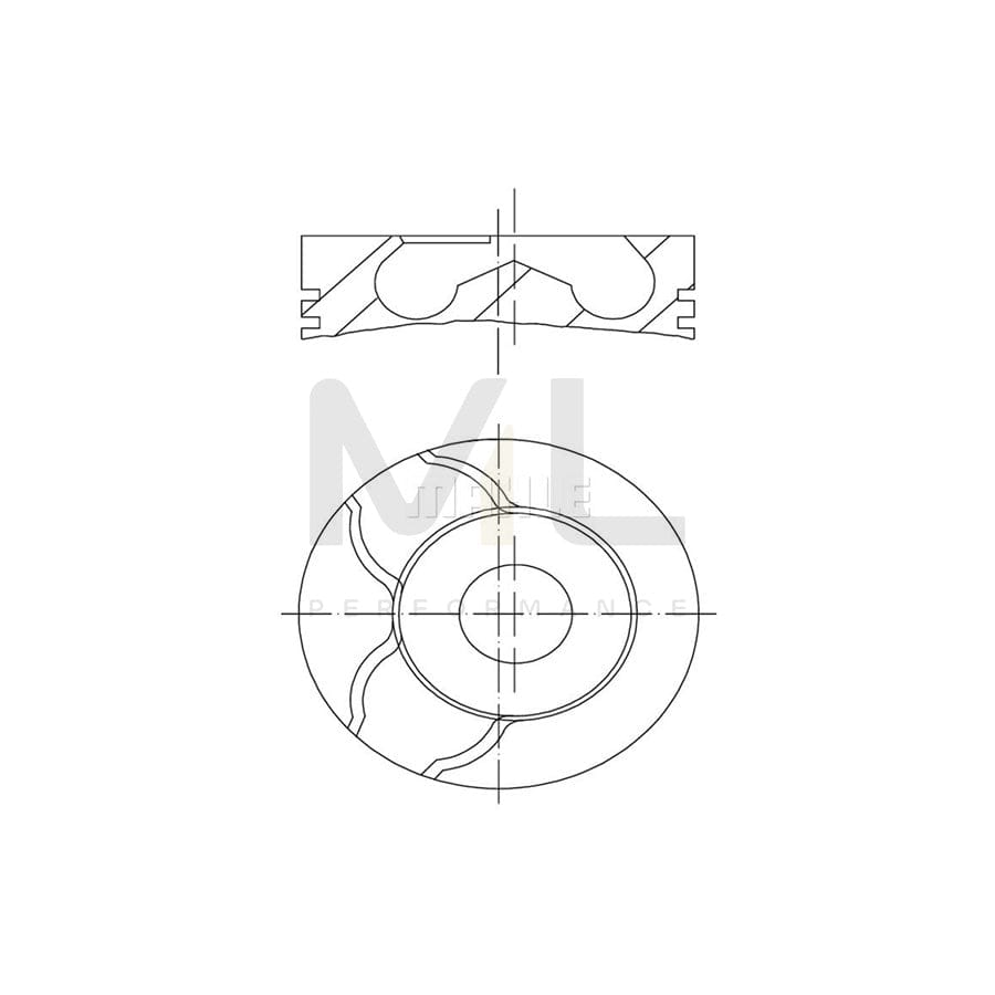 MAHLE ORIGINAL 022 01 01 Piston 76,25 mm, with piston ring carrier, without cooling duct | Performance Parts DirectCar Parts
