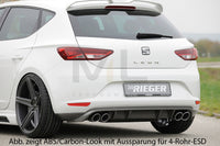 Rieger 00088067 SEAT 5F Leon Rear Diffuser for Twin Tailpipe Left - Glossy Black