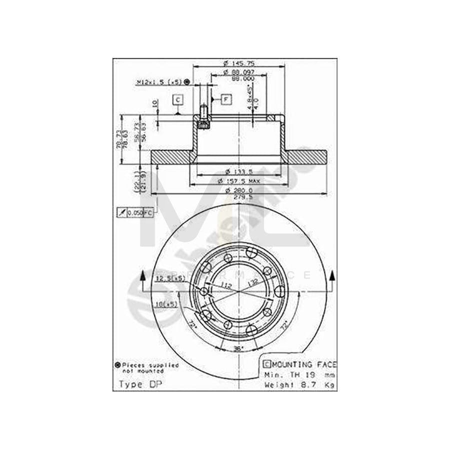 BREMBO 08.6923.20 Brake Disc Solid, High-carbon  - 1 piece