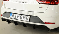 Rieger 00088134 SEAT 5F Leon FR Rear Diffuser for Twin Tailpipe Left - Glossy Black
