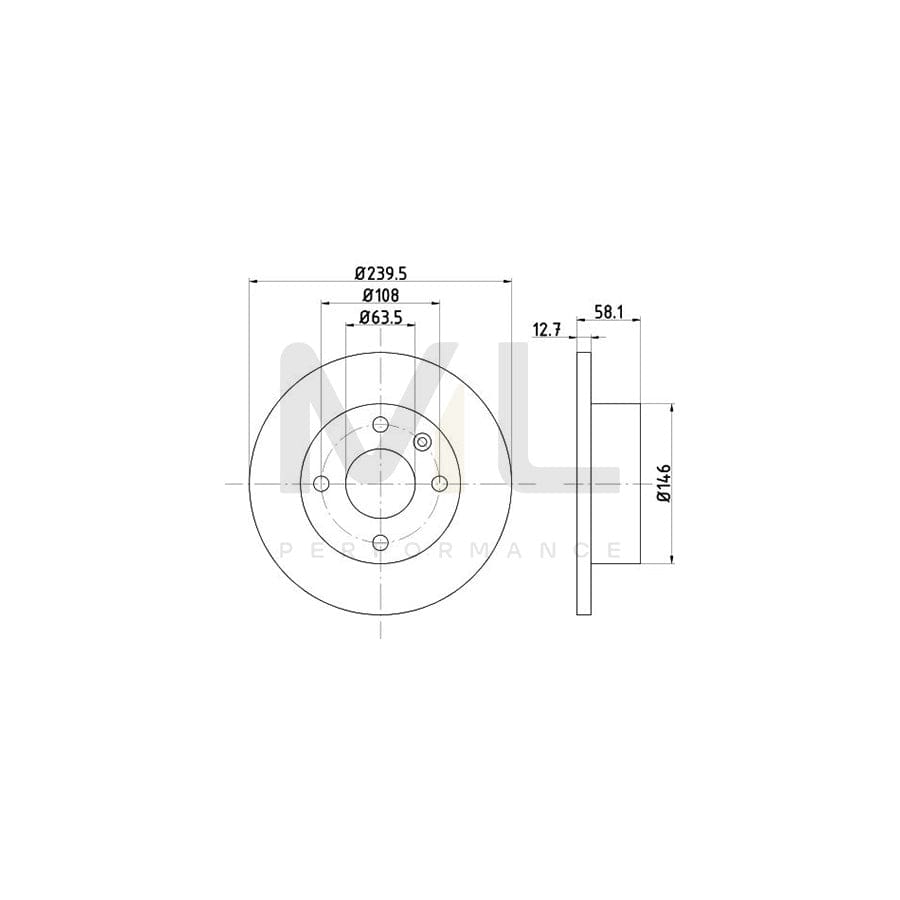 TEXTAR 92025700 Brake Disc for FORD SIERRA Solid, without wheel hub, without wheel studs | Performance Parts Direct Car Parts