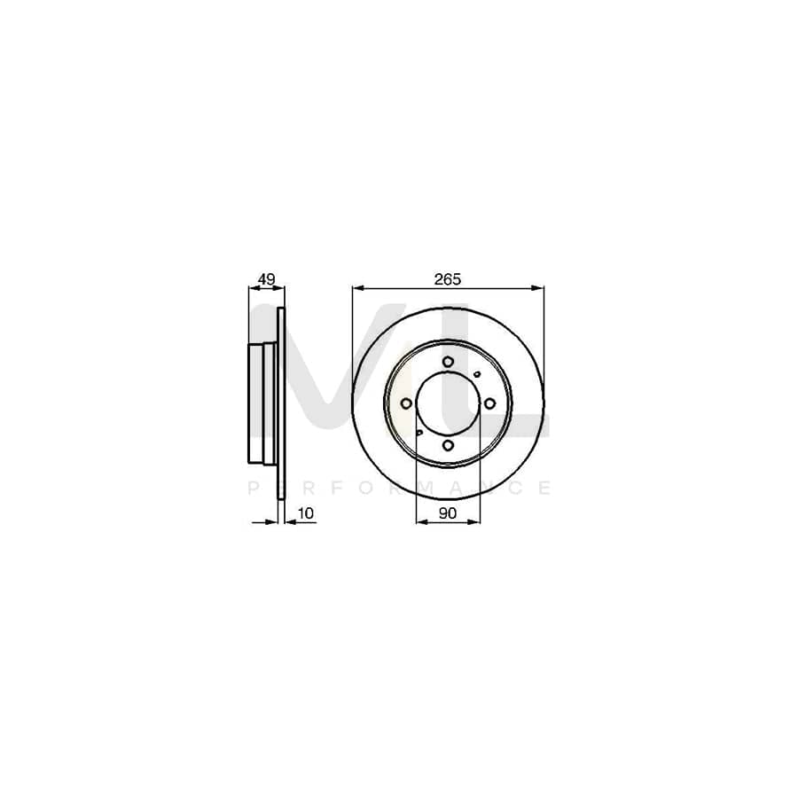 BOSCH 0 986 478 272 Brake Disc Solid, Oiled | Performance Parts Direct Car Parts