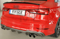 Rieger 00099616 Audi 8V A3 Rear Diffuser for Sport Tailpipe Left & Right - Carbon-Look