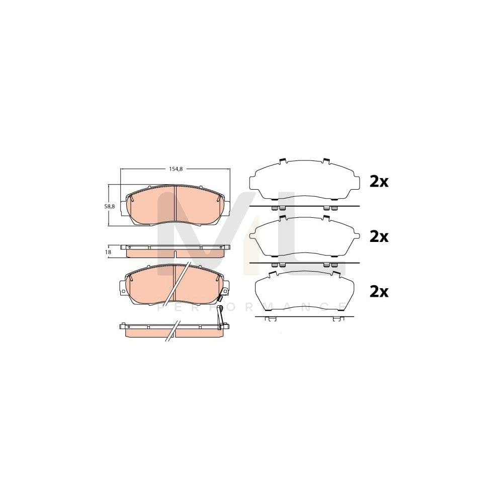 TRW Gdb3581 Brake Pad Set With Acoustic Wear Warning | Performance Parts Direct Car Parts