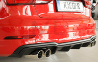 Rieger 00056826 Audi 8V A3 Rear Diffuser for Sport Tailpipe Left & Right -  Matte Black