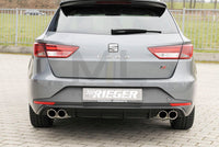 Rieger 00088139 SEAT 5F Leon FR Rear Diffuser for Twin Tailpipe Left & Right - Glossy Black