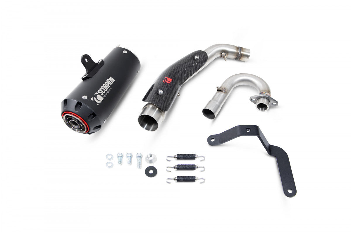 Scorpion PHA193SYSBCER Honda Monkey Red Power Full System - Black Ceramic Coated Sleeve |  UK