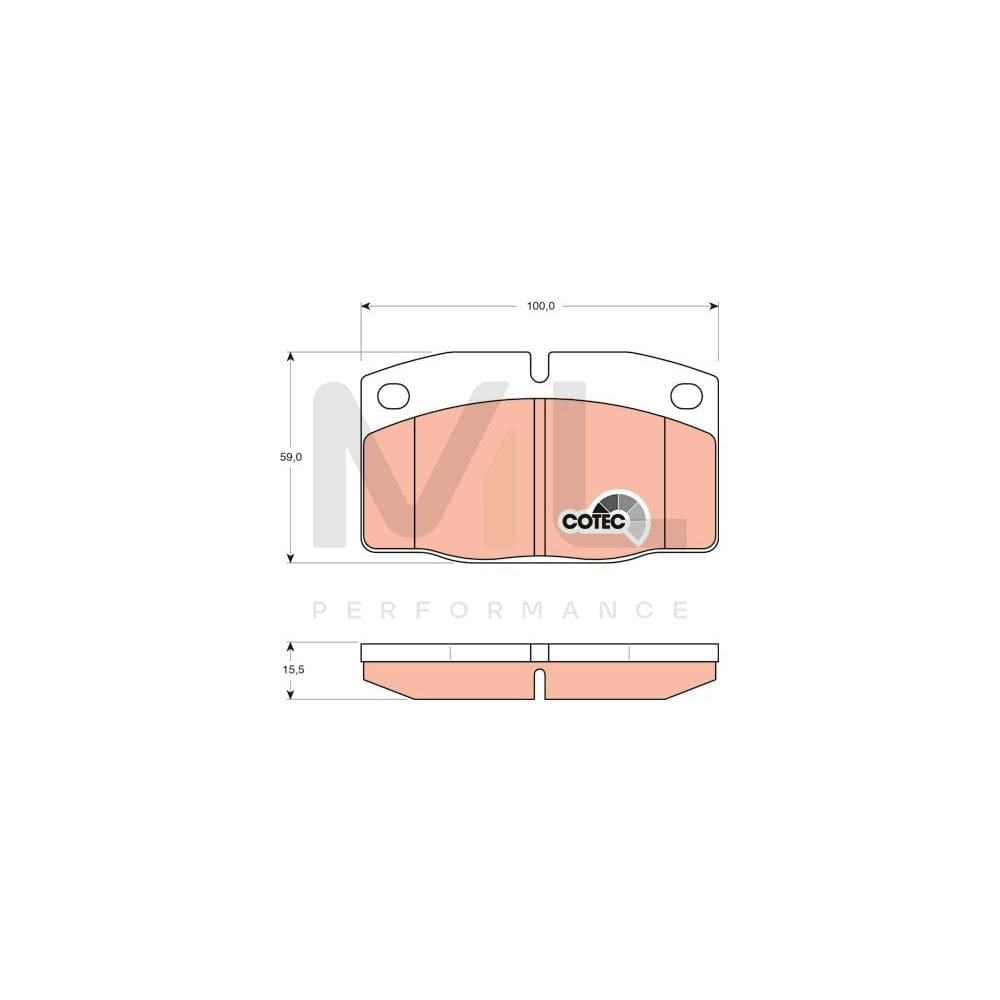 TRW Cotec Gdb199 Brake Pad Set Prepared For Wear Indicator | Performance Parts Direct Car Parts