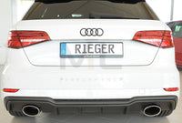 Rieger 00056823 Audi 8V Rear Diffuser for Sport Tailpipe Left & Right (A3 & S3) -  Matte Black